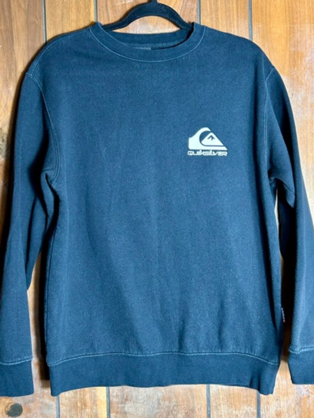 Quiksilver Men's Crew Neck Sweatshirt, Black, Size Small, Long Sleeve EUC